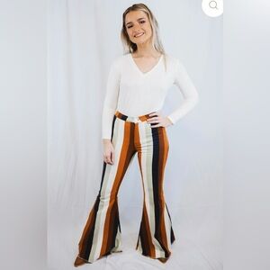 Show Me Your MuMu Multi stripe flare jeans